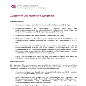 Leistungsangebot Zytogenetik und molekulare Zytogenetik 