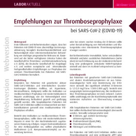 2020-11 Empfehlungen zur Thromboseprophylaxe bei SARS-CoV-2 