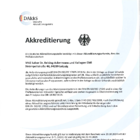 Akkreditierungsurkunde Forensik nach DIN EN ISO 17025
