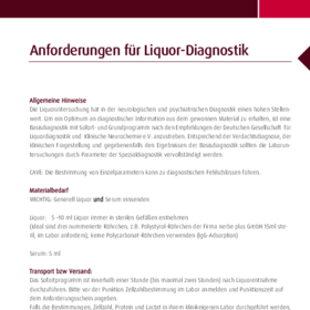 Anforderungen Liquordiagnostik