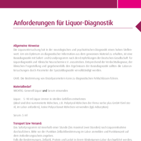 Anforderungen Liquordiagnostik