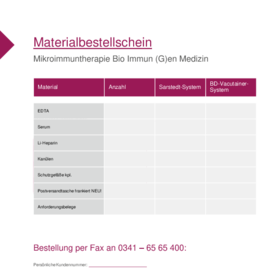 Materialbestellschein Bio Immun (G)en